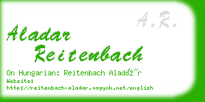 aladar reitenbach business card